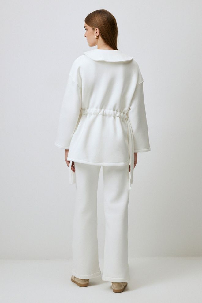 Touche Prive White Elegant Casual Set With Palazzo Pants Wholesale Clothing Casual