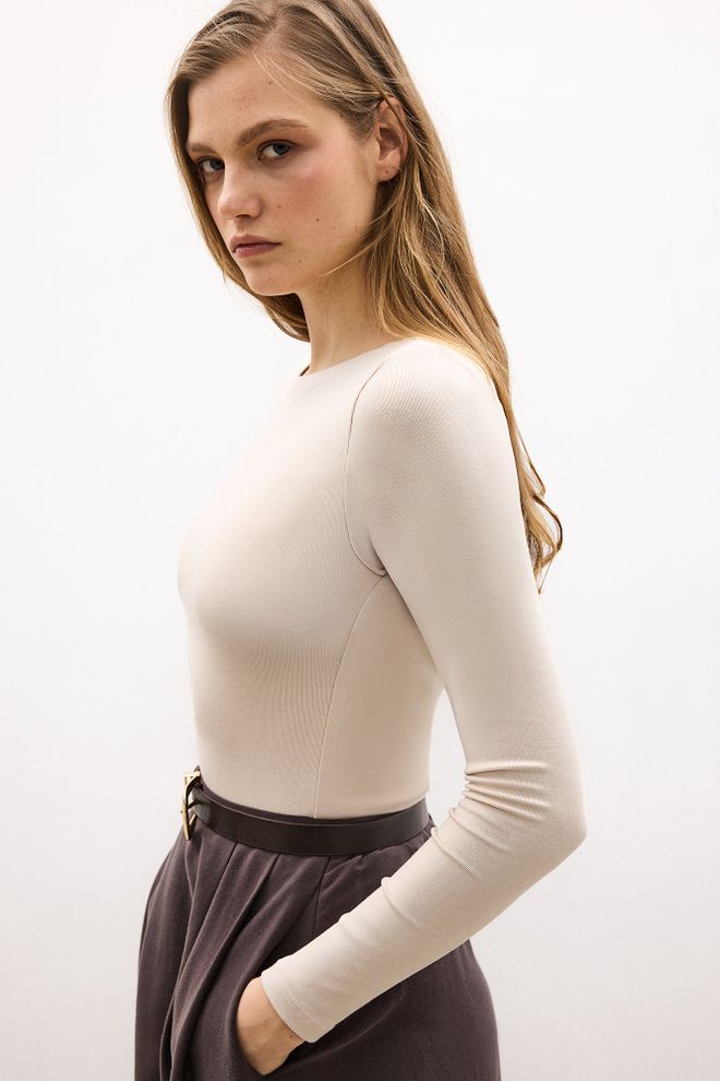 Touche Prive Beige Modest Casual Elegant Blouse Wholesale Clothing 1