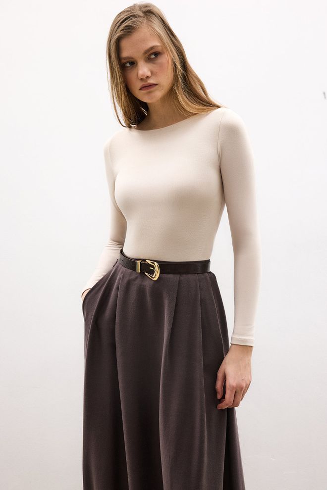 Touche Prive Beige Modest Casual Elegant Blouse Wholesale Clothing 5