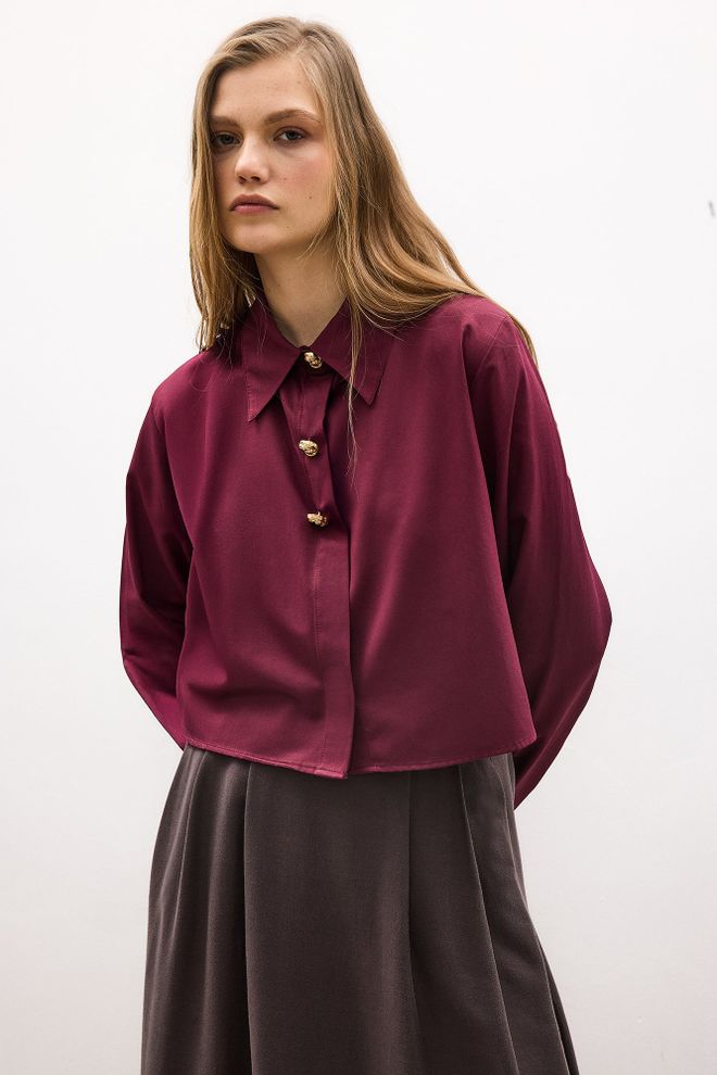 Touche Prive Claret Red Formal Elegant Shirt Wholesale Clothing 1