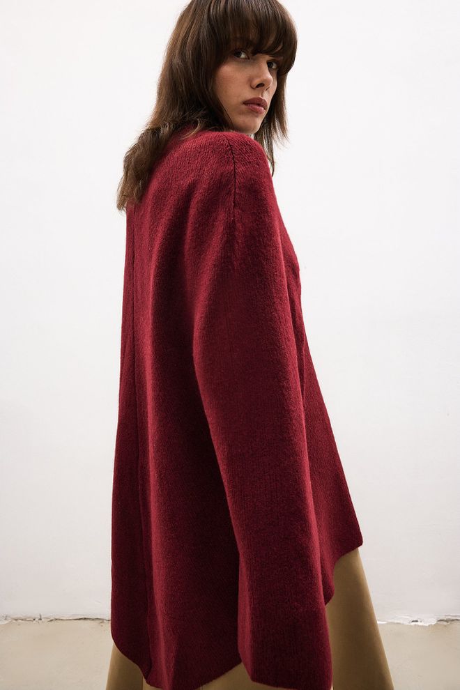 Touche Prive Claret Red Poncho Wholesale Clothing Spring