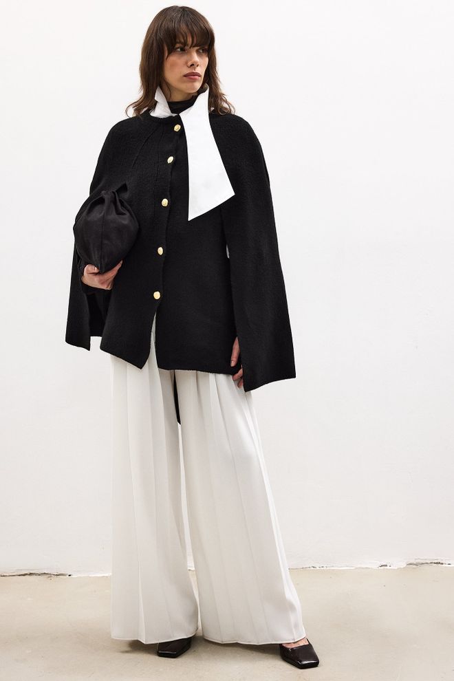 Touche Prive Black Elegant Poncho Wholesale Clothing Modest