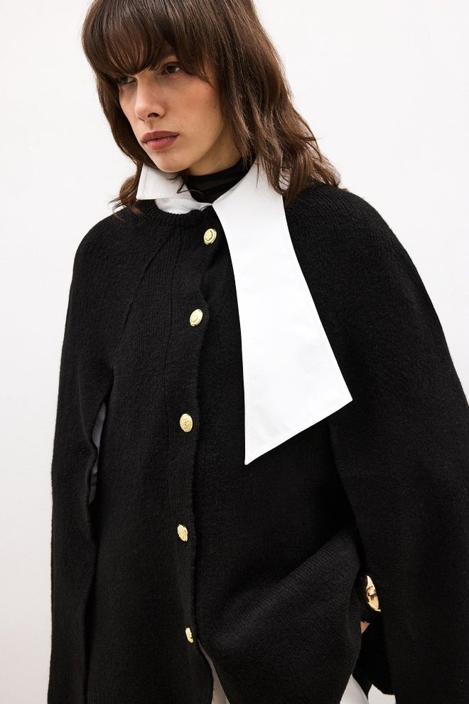 Touche Prive Black Elegant Poncho Wholesale Clothing 1