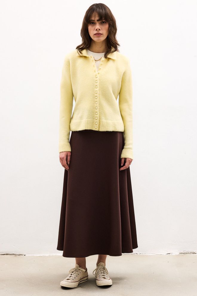 Touche Prive Yellow Casual Elegant Vintage Preppy Retro Cardigan Wholesale Clothing 5