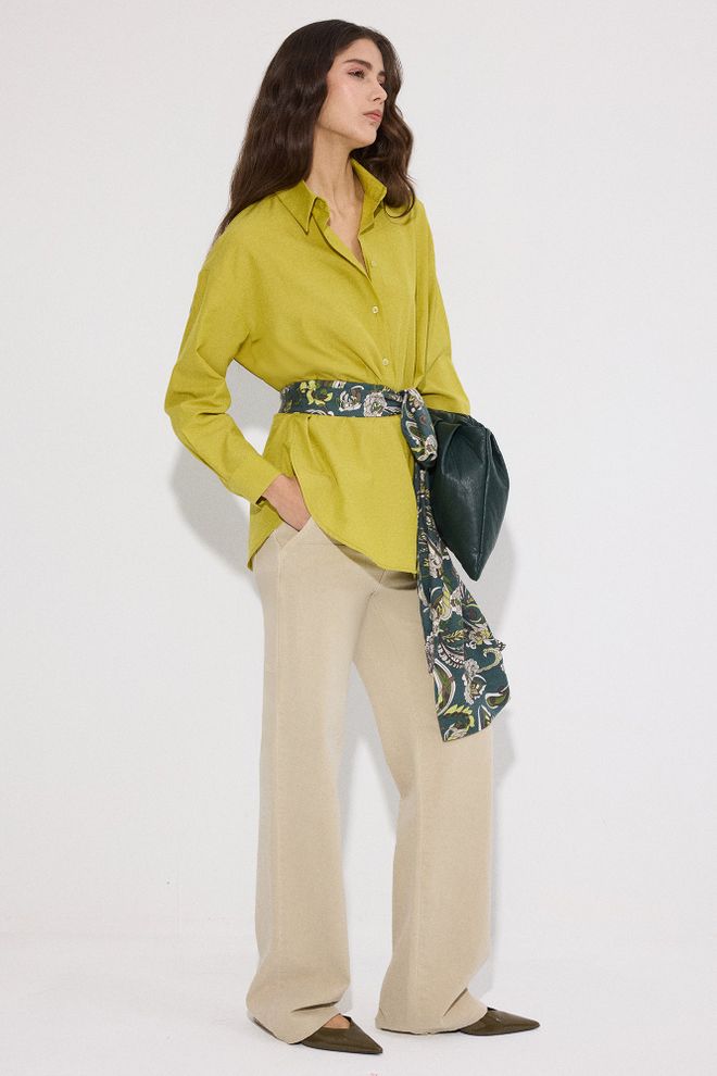 Touche Prive Yellow Casual Formal Elegant Shirt Wholesale Clothing Spring