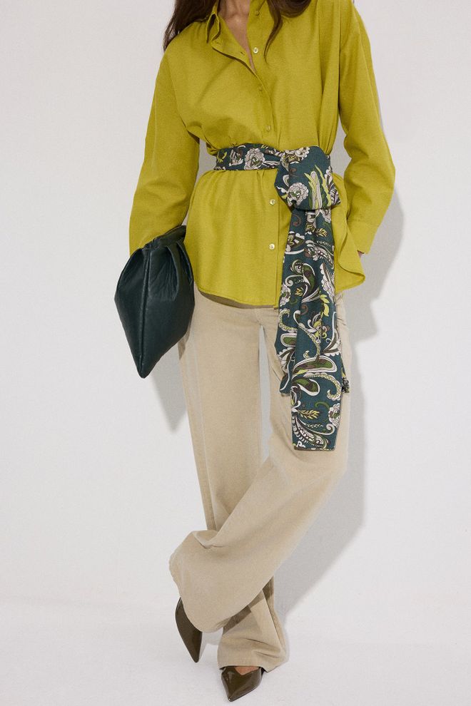 Touche Prive Yellow Casual Formal Elegant Shirt Wholesale Clothing Formal