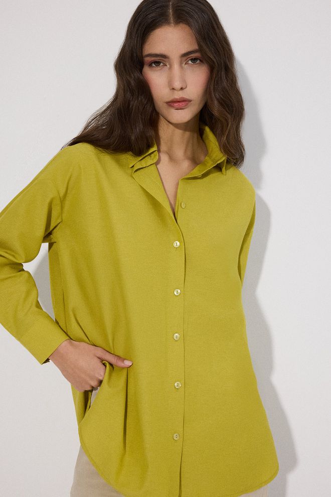 Touche Prive Yellow Casual Formal Elegant Shirt Wholesale Clothing Casual