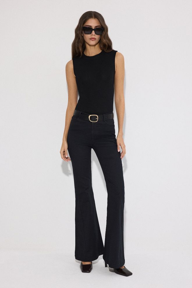 Touche Prive Blusa Negra Con Mangas Casquillo Y Cuello Redondo Ropa al por mayor Casual