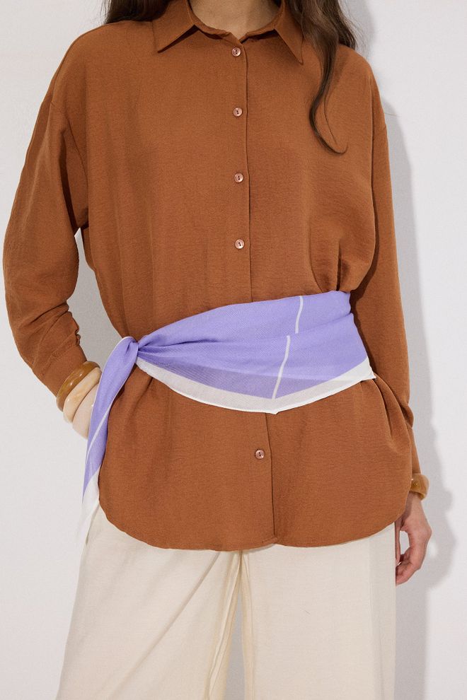 Touche Prive Brown Casual Elegant Formal Shirt Wholesale Clothing Formal