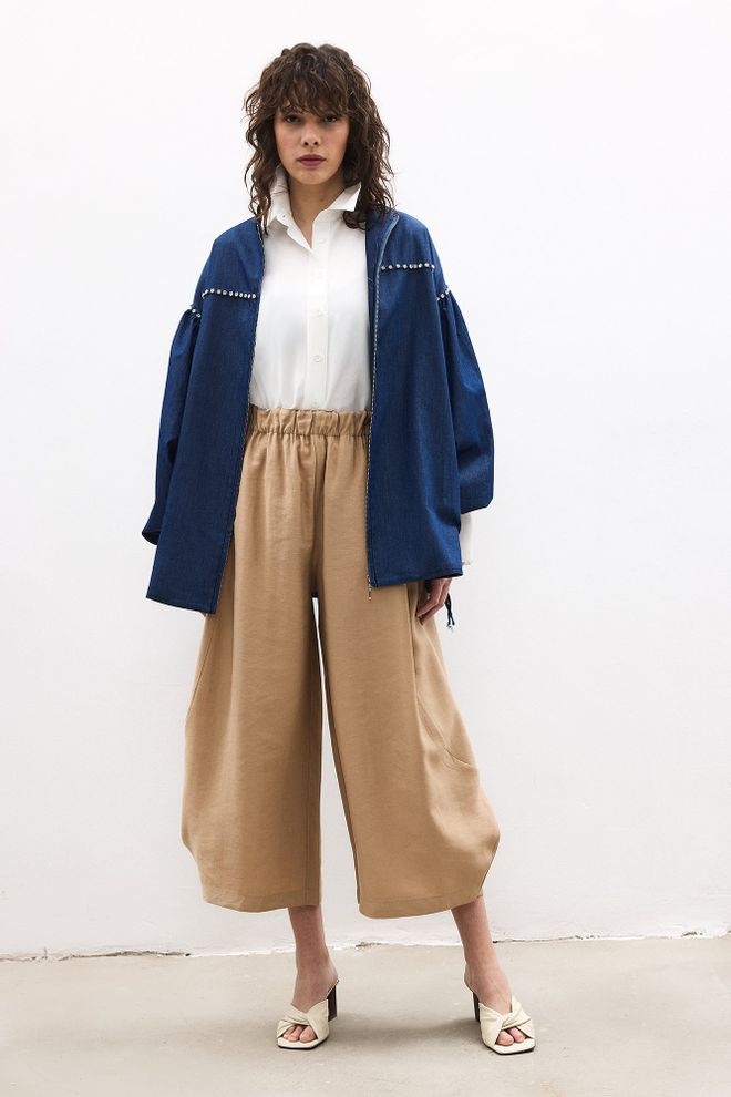 Touche Prive Chaqueta Extragrande Con Bordado De Piedras Con Efecto Vaquero Ropa al por mayor 0