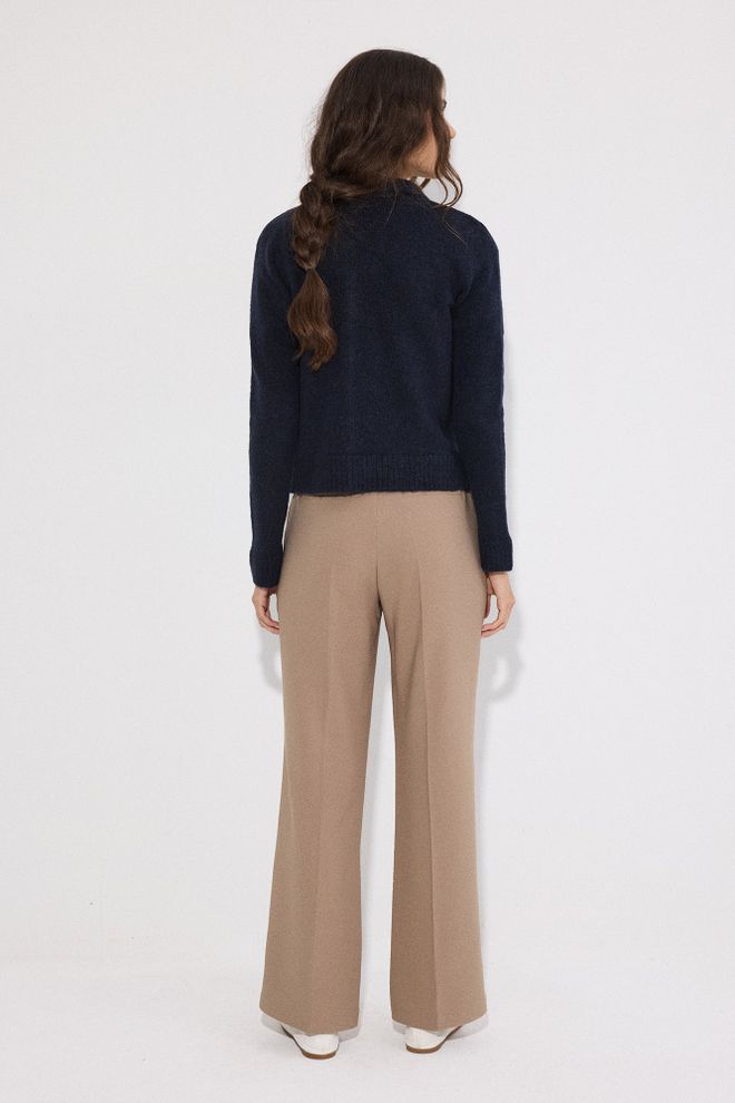 Touche Prive Кардиган Темно синий Повседневный Элегантный На Пуговицах С Воротником Поло Оптовая продажа одежды Повседневный