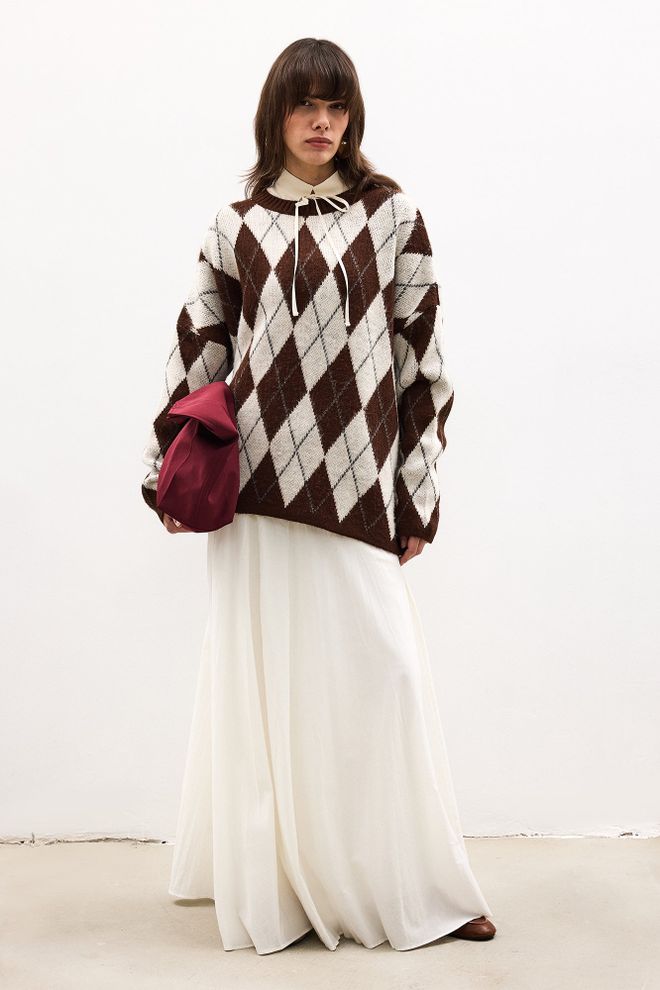 Touche Prive Baklava Patterned Knitwear Sweater Wholesale Clothing 0