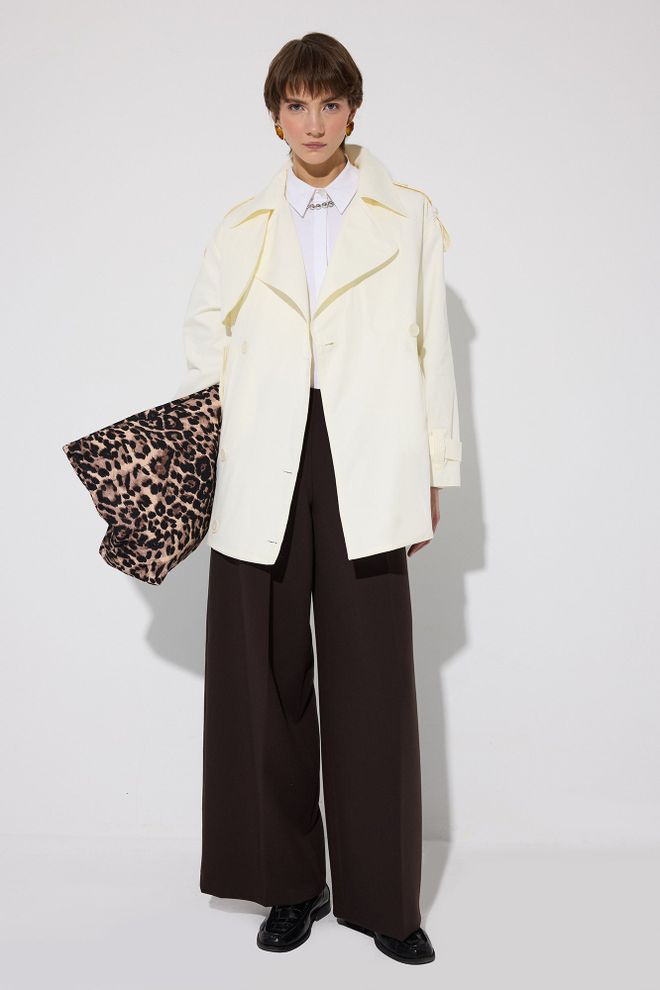 Touche Prive Trench Bianco Elegante Formale Abbigliamento all'ingrosso Casuale