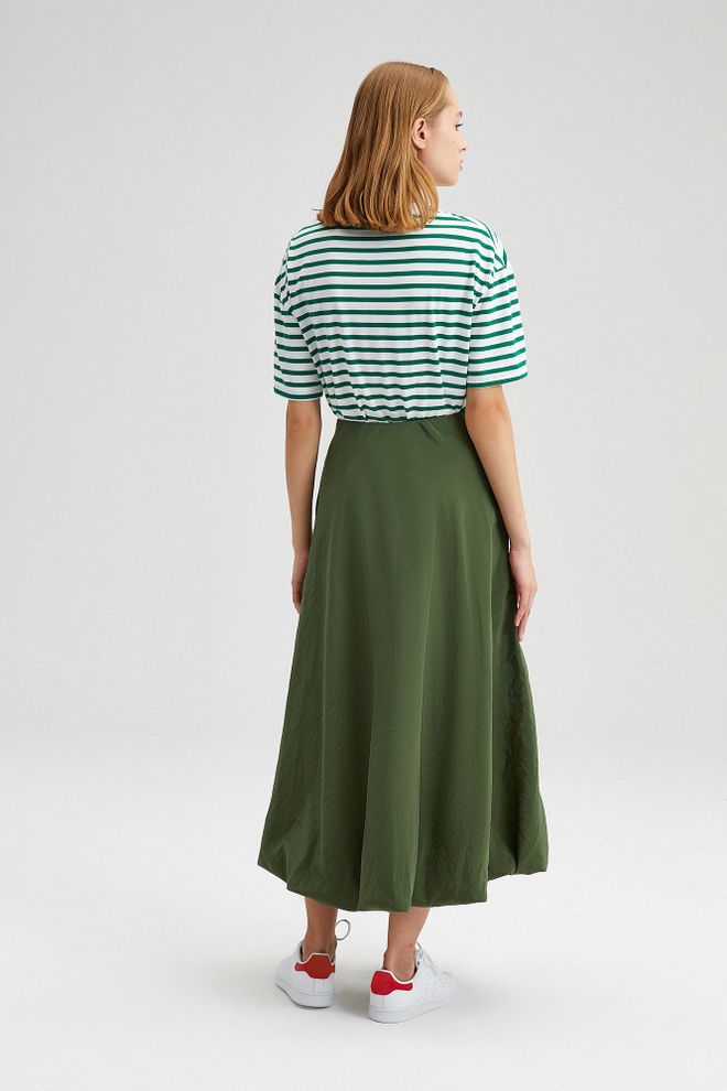 Touche Prive Groen A lijn Maxi Hoge Taille Pull On Groothandel Kleding Strand