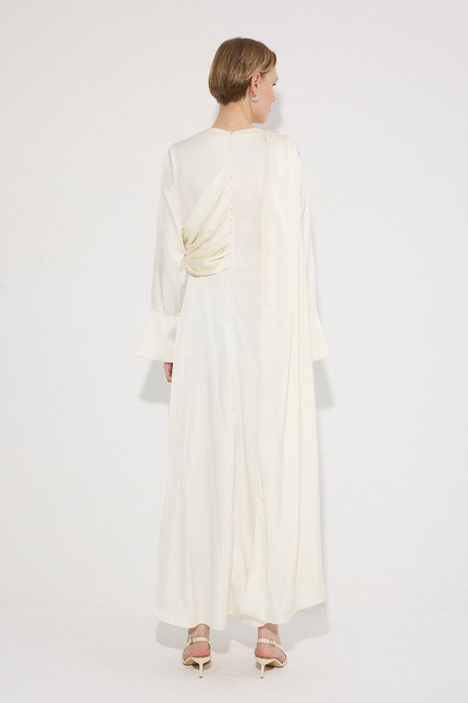 Touche Prive White Elegant Maxi A Line Dress With Bell Sleeves Wholesale Clothing 5
