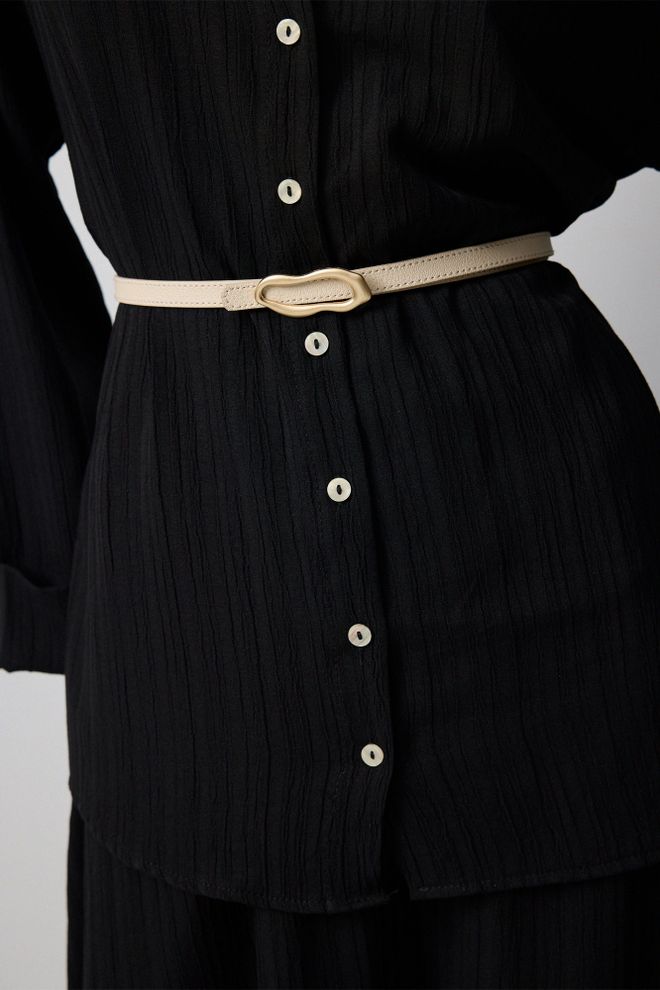 Touche Prive Slim Belt With Asymmetric Buckle Wholesale Clothing 0