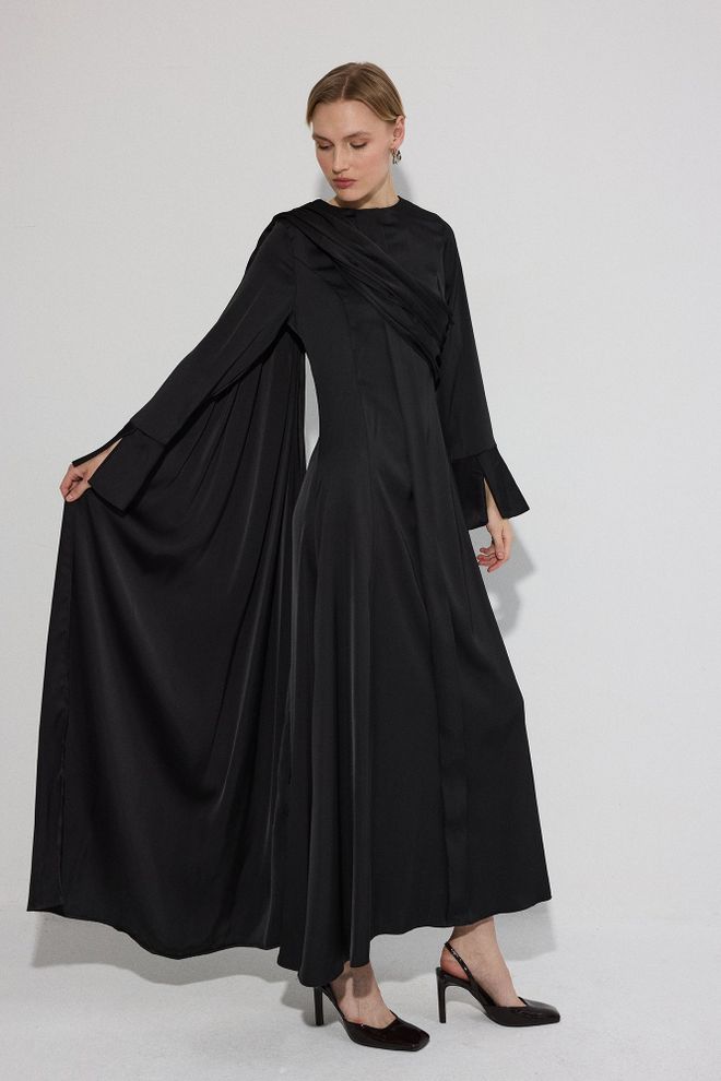 Touche Prive Elegant Black A Line Floor Length Dress Wholesale Clothing Formal