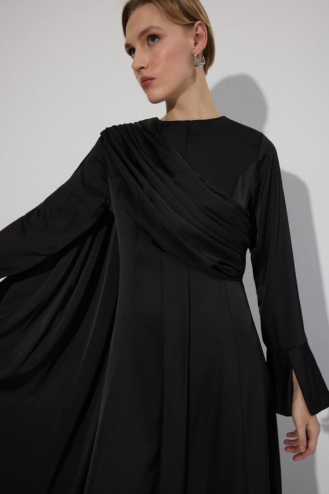 Touche Prive Elegant Black A Line Floor Length Dress Wholesale Clothing 1