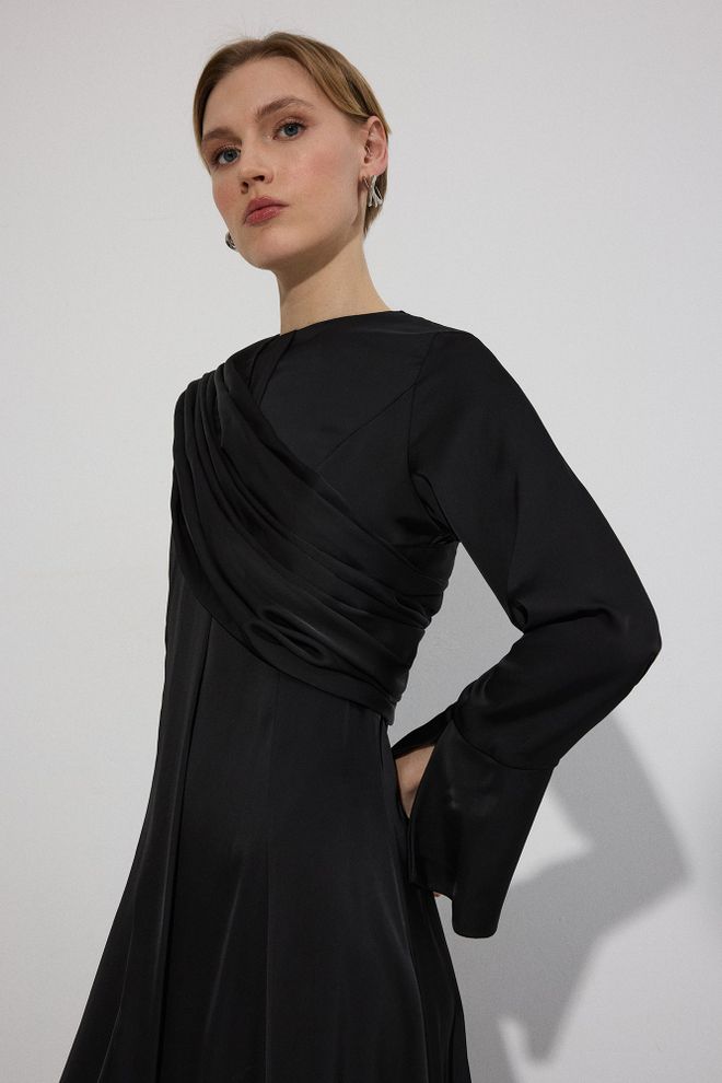 Touche Prive Elegant Black A Line Floor Length Dress Wholesale Clothing Cocktail