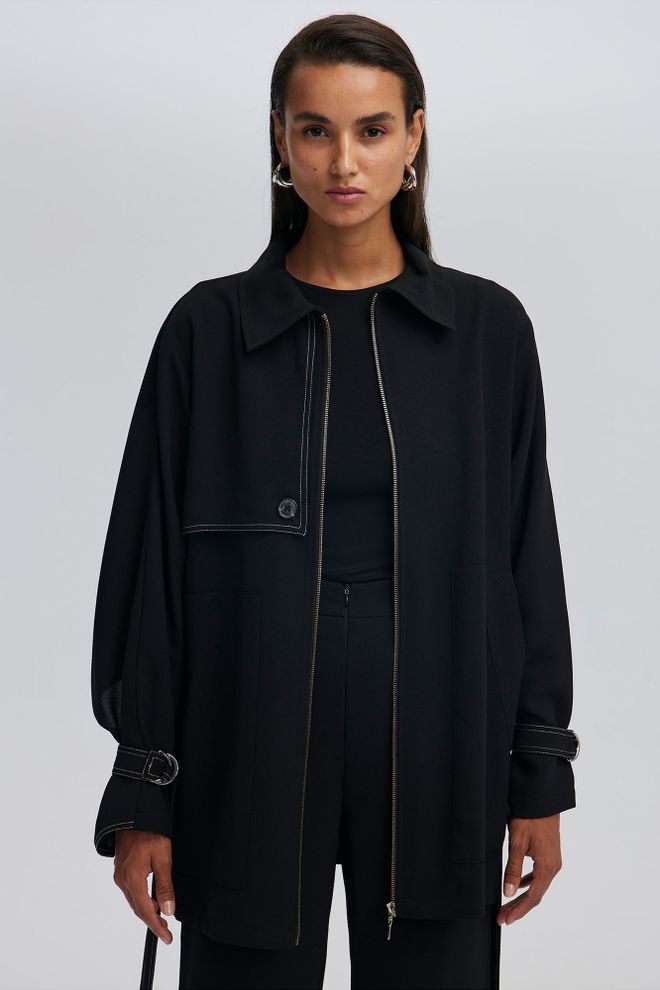 Touche Prive Black Overshirt Jacket Wholesale Clothing Casual