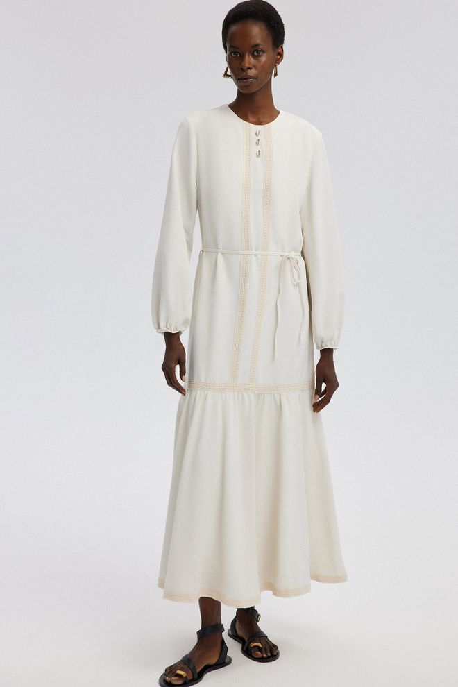 Touche Prive Beige A Line Modest Elegant Dress Wholesale Clothing Modest