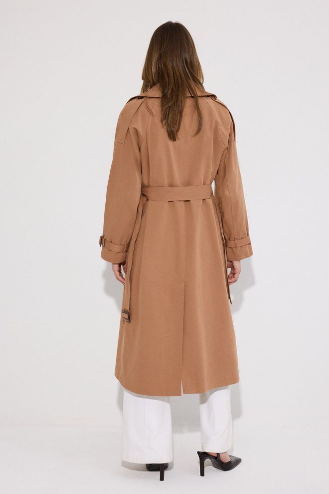 Touche Prive Brown Elegant Trenchcoat Wholesale Clothing 5