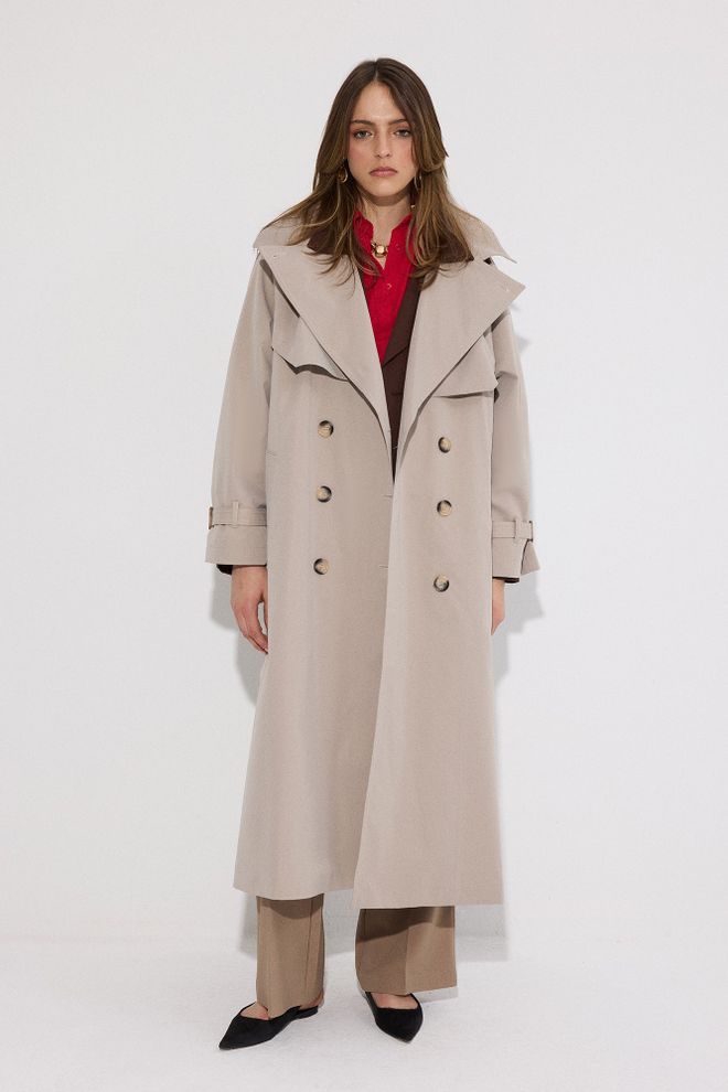 Touche Prive Beige Trenchcoat Elegant Single Breasted Wrapover Wholesale Clothing Spring