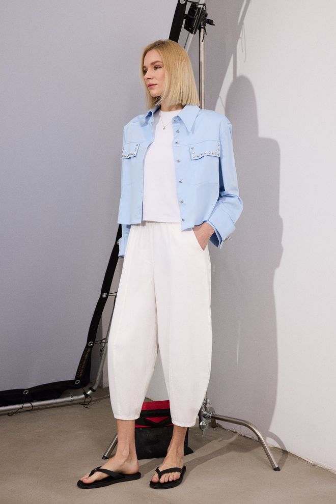 Touche Prive Białe Casual Skromny Streetwear Harem Spodnie Hurtowa sprzedaż odzieży Skromny