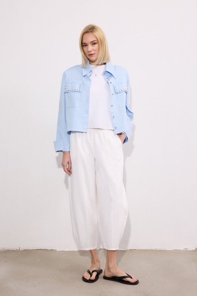 Touche Prive Calças Brancas Casuais Modestas Roupa De Rua Harem Roupas por atacado A relaxar