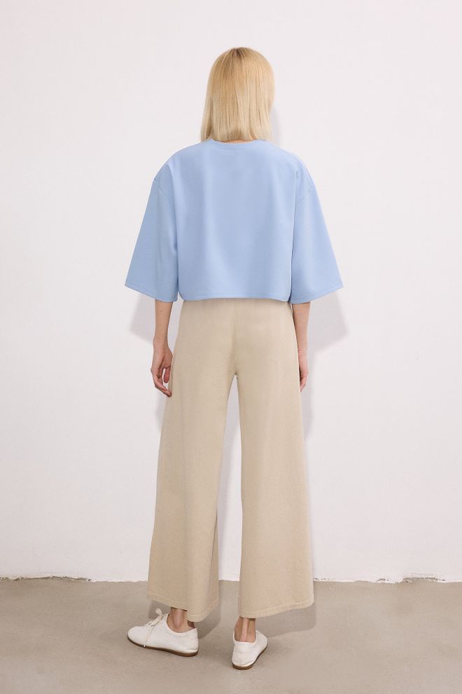 Touche Prive Beige Casual Modest Palazzo Pants Wholesale Clothing 5