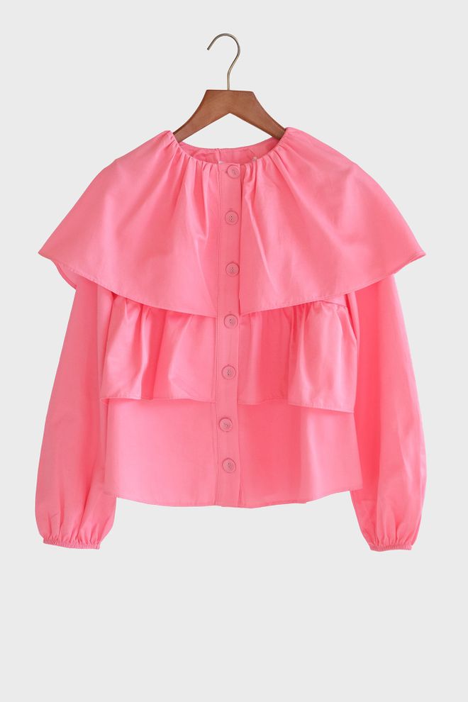 Touche Prive Chemise Rose Décontracté Mignon Élégant Chic Vêtements en gros Décontracté
