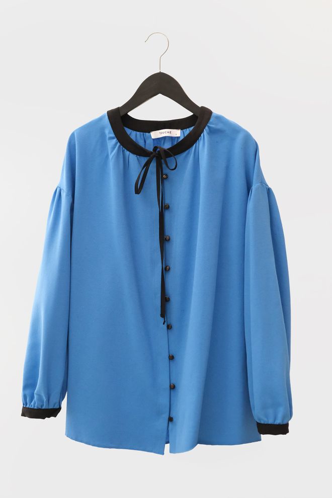 Touche Prive Blue Modest Elegant Casual Shirt Wholesale Clothing Lounge