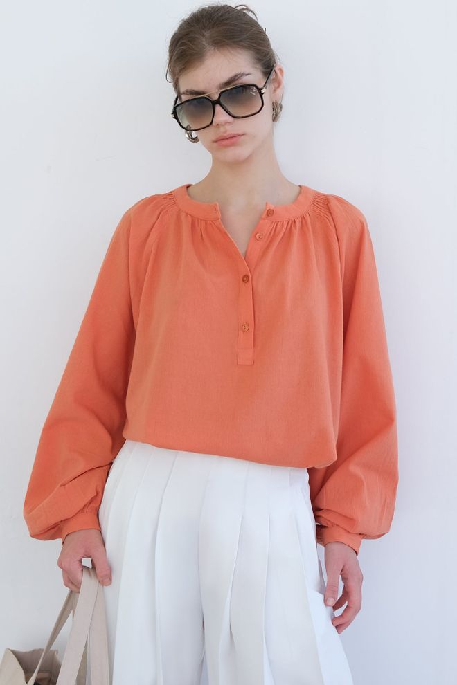 Touche Prive Orange Casual Elegant Vintage Tunic Wholesale Clothing 1