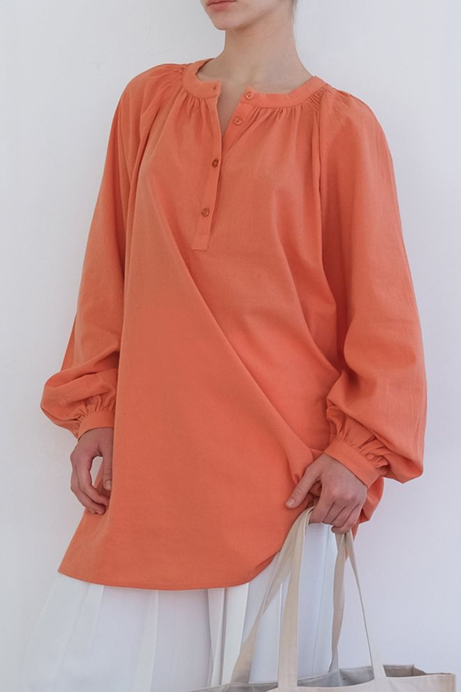 Touche Prive Orange Casual Elegant Vintage Tunic Wholesale Clothing Spring