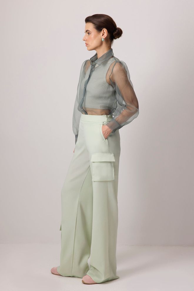 Touche Prive Pantalón Palazzo Crudo Con Cintura Alta Y Pierna Ancha Ropa al por mayor Casual