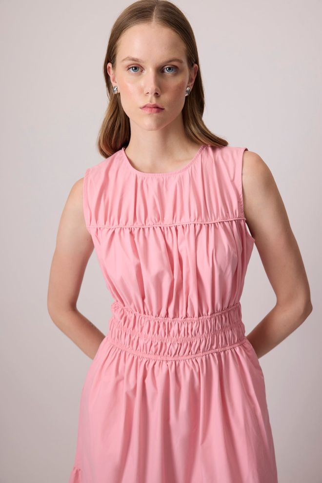 Touche Prive Pink Elegance Floor Length Smock Dress Wholesale Clothing Lounge