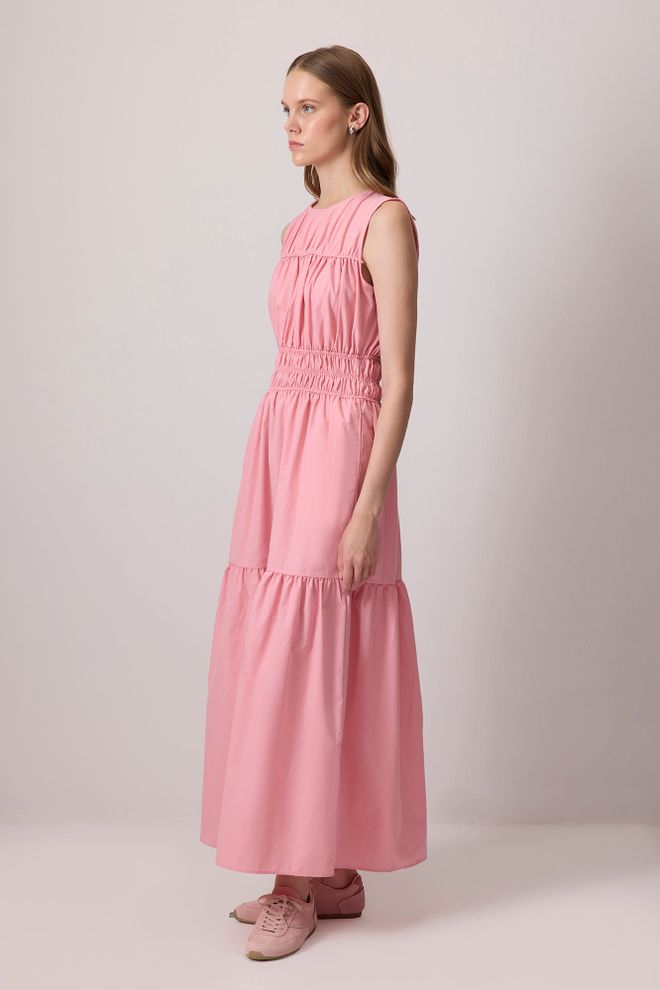 Touche Prive Pink Elegance Floor Length Smock Dress Wholesale Clothing Casual