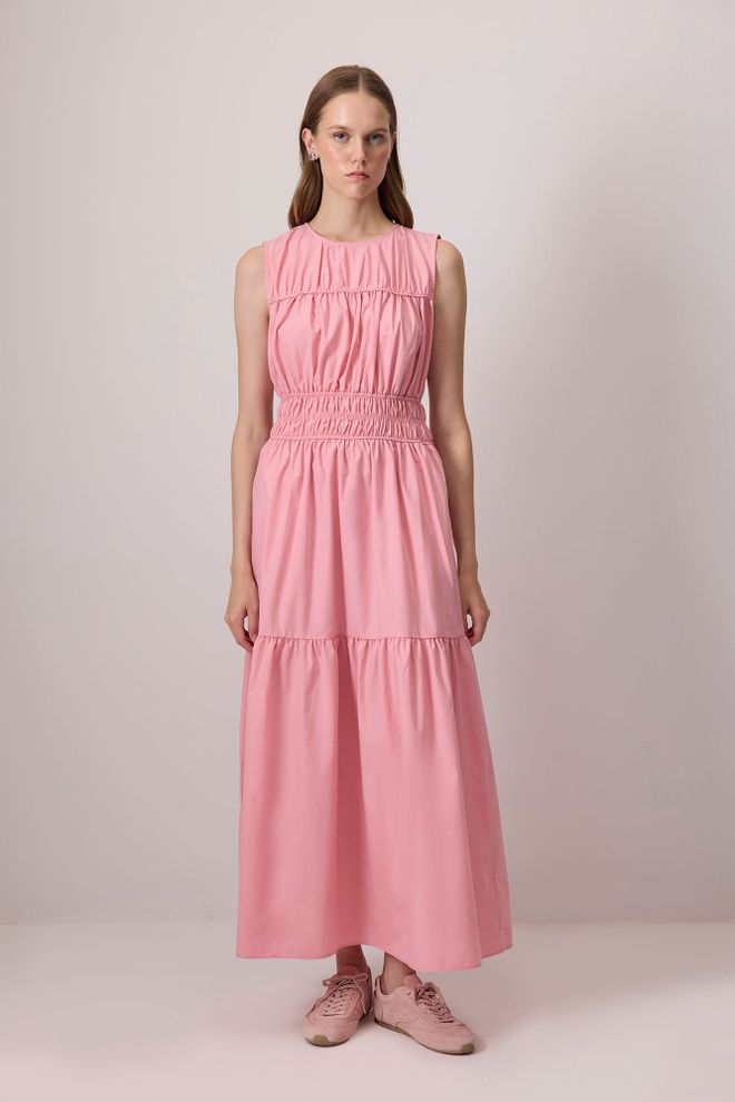 Touche Prive Pink Elegance Floor Length Smock Dress Wholesale Clothing Spring