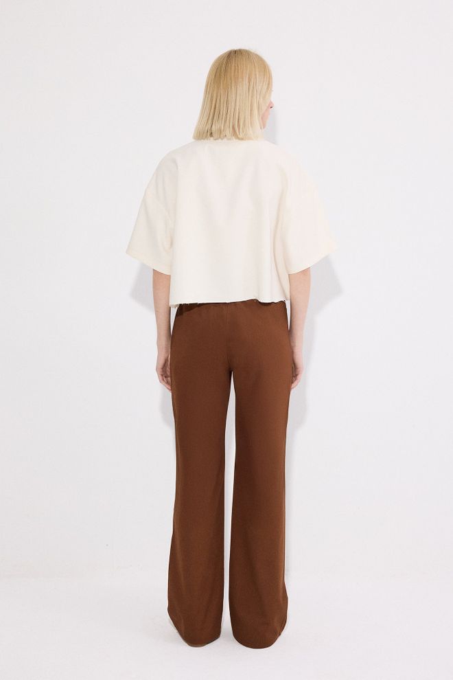 Touche Prive Brown Palazzo Pants Wholesale Clothing 1