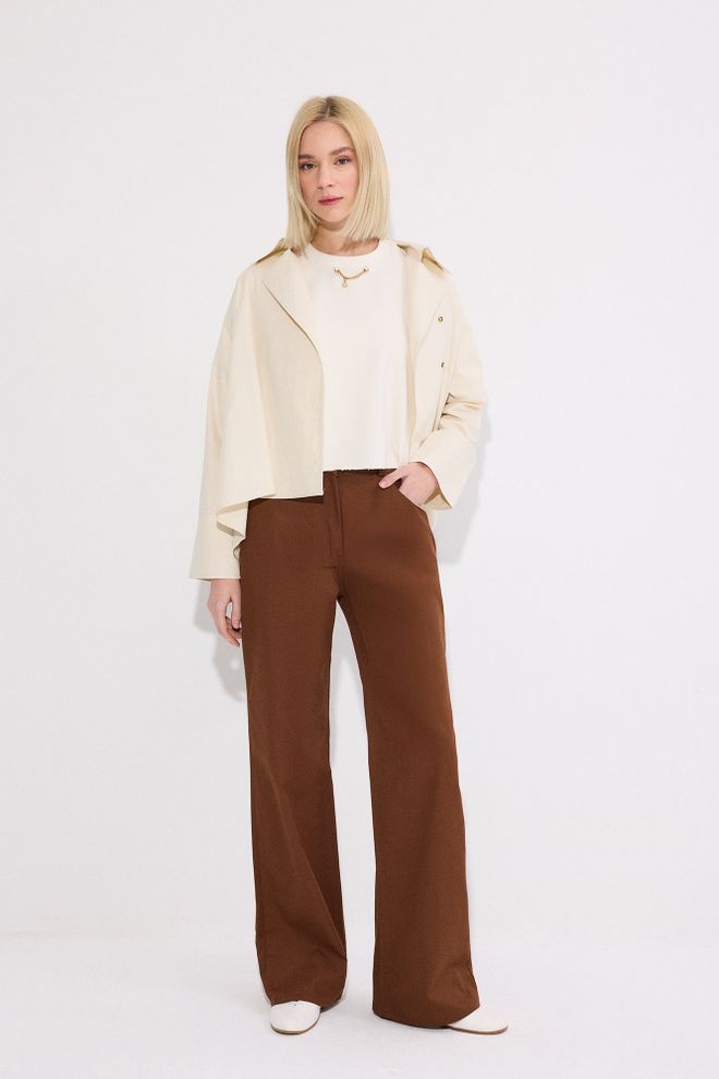 Touche Prive Brown Palazzo Pants Wholesale Clothing Formal