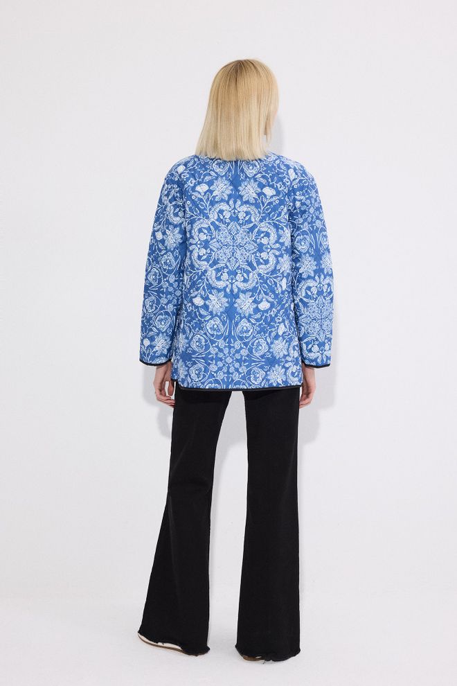 Touche Prive Blue Ethnic Casual Elegant Vintage Retro Jacket Wholesale Clothing 5