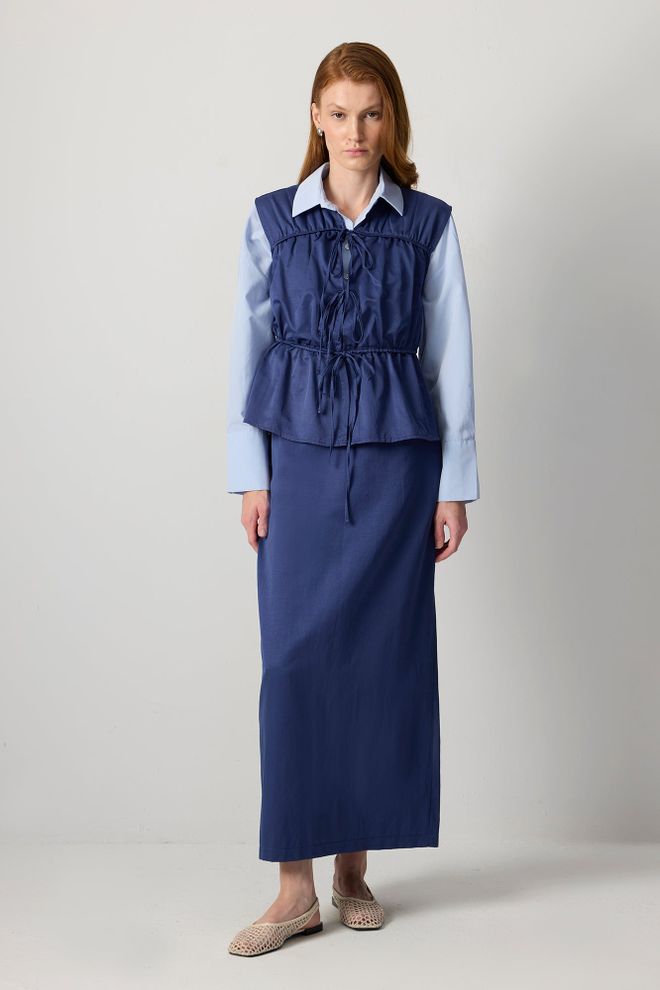 Touche Prive Ruffle Detailed Vest Wholesale Clothing Modest