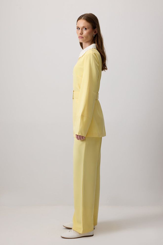 Touche Prive Chaqueta Amarilla Blazer De Un Solo Pecho Ropa al por mayor Modesto