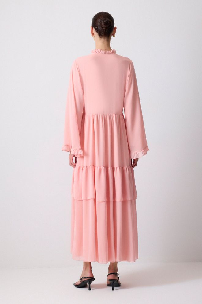 Touche Prive Elegant Pink Fit And Flare Dress Wholesale Clothing Modest