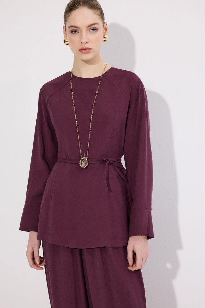 Touche Prive Conjunto Rojo Clarete Atuendo Modesto Elegante Casual Ropa al por mayor Primavera