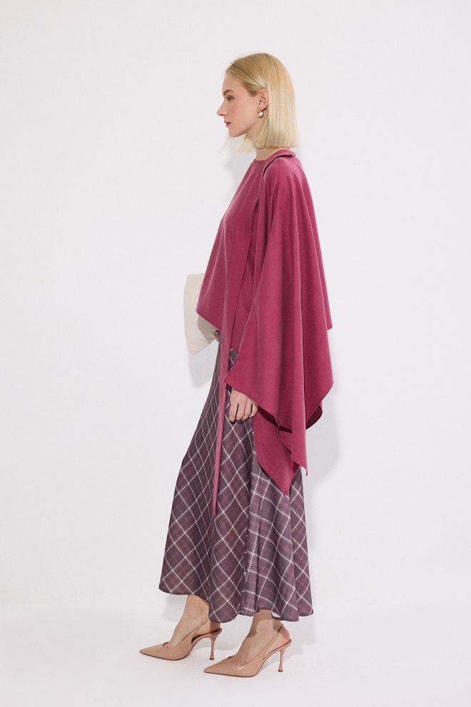 Touche Prive Falda Rojo Clarete Acampanada Maxi Ropa al por mayor Casual