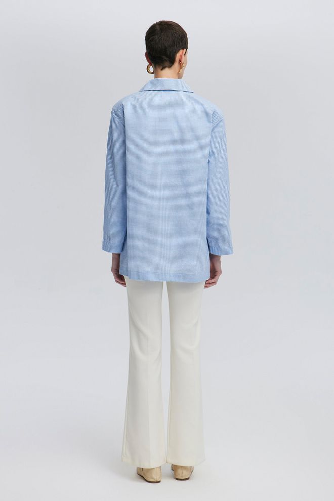 Touche Prive Blue Elegant Single Breasted Blazer Jacket Wholesale Clothing Vintage