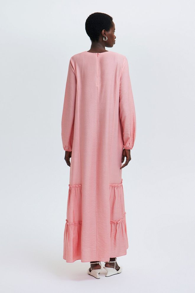 Touche Prive Elegant Pink Floor Length Smock Dress Wholesale Clothing 1