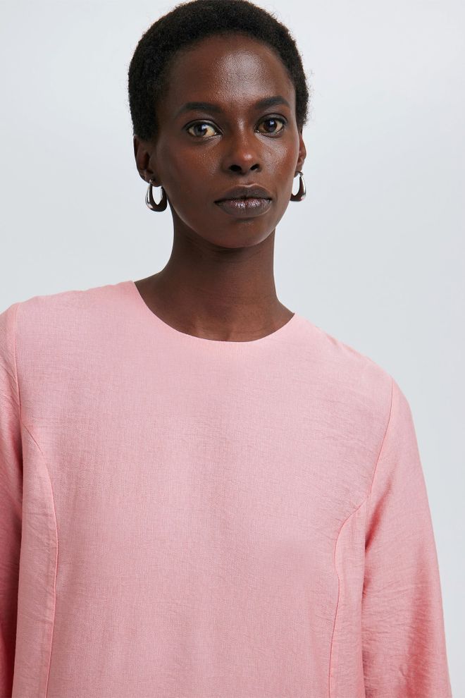 Touche Prive Elegant Pink Floor Length Smock Dress Wholesale Clothing Casual