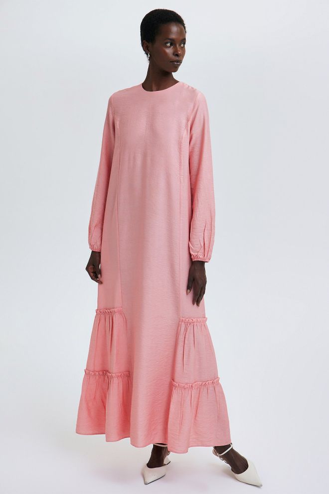 Touche Prive Elegant Pink Floor Length Smock Dress Wholesale Clothing Spring